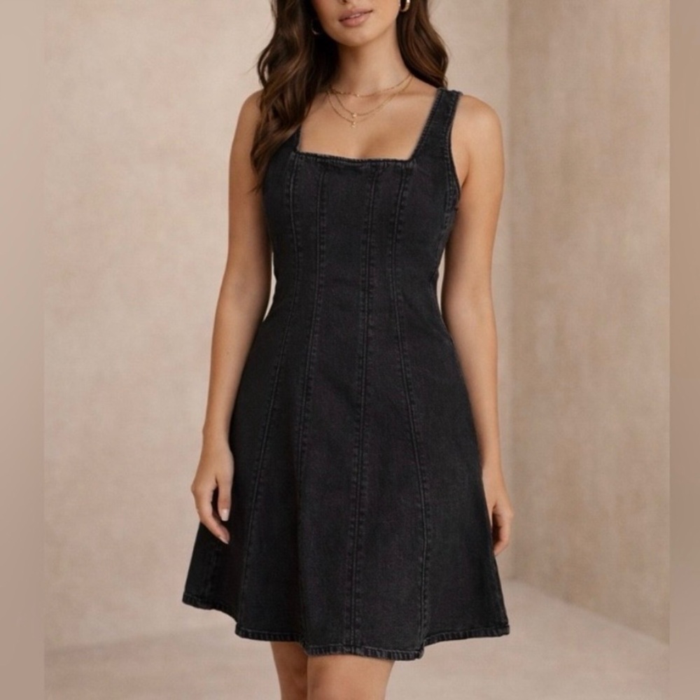 Abercrombie & Fitch Black Denim Mini Dress